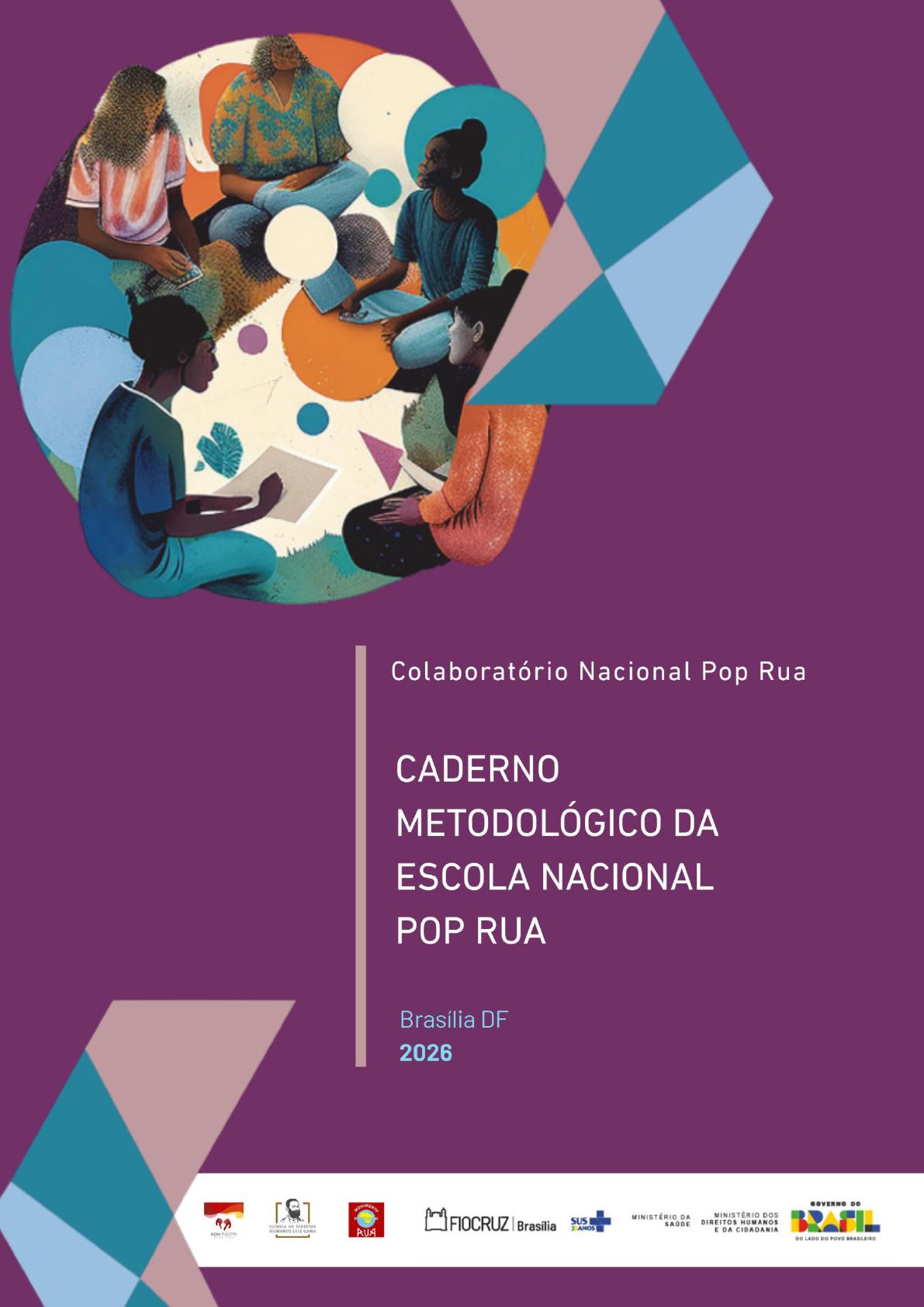 Capa de Caderno Metodológico da Escola Nacional Pop Rua