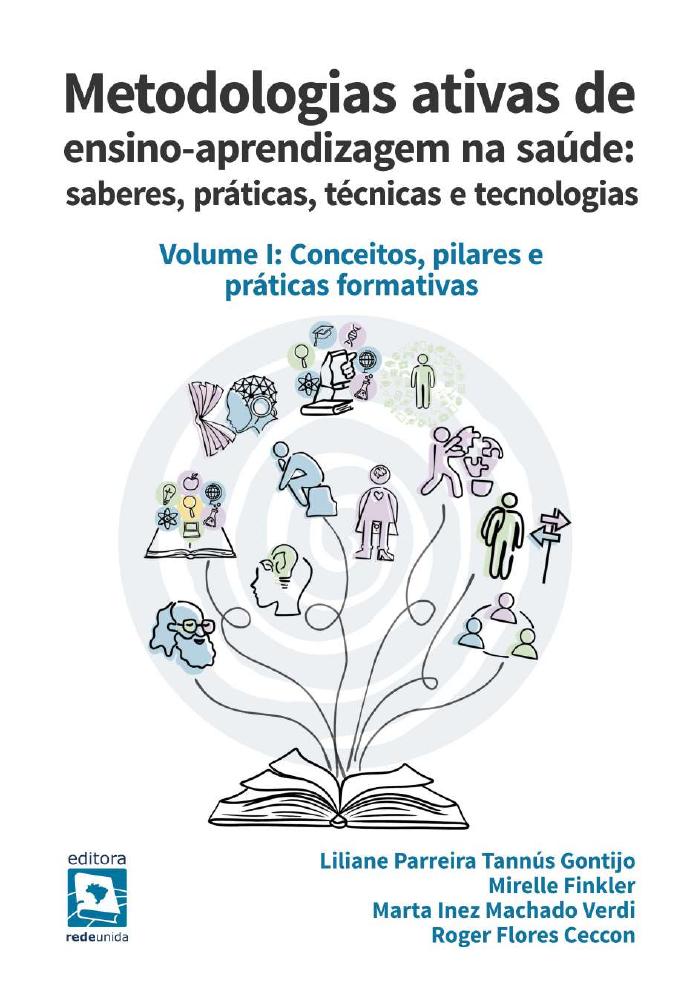 Capa de Metodologias ativas de ensino-aprendizagem na saúde — Volume I: conceitos, pilares e práticas formativas