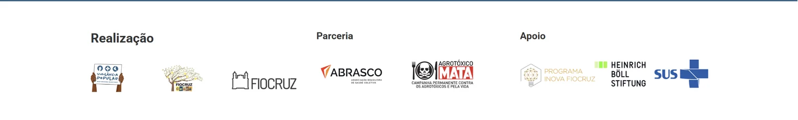 Créditos institucionais oficiais do Vigia, Povo!: Realização, Parceria e Apoio