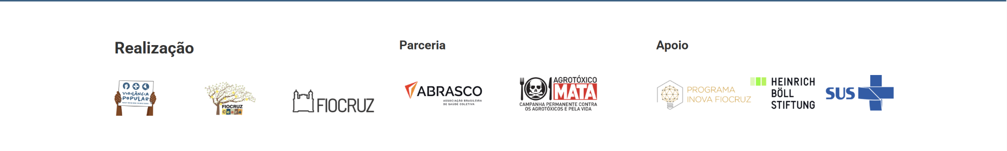 Créditos institucionais oficiais do Vigia, Povo!: Realização, Parceria e Apoio