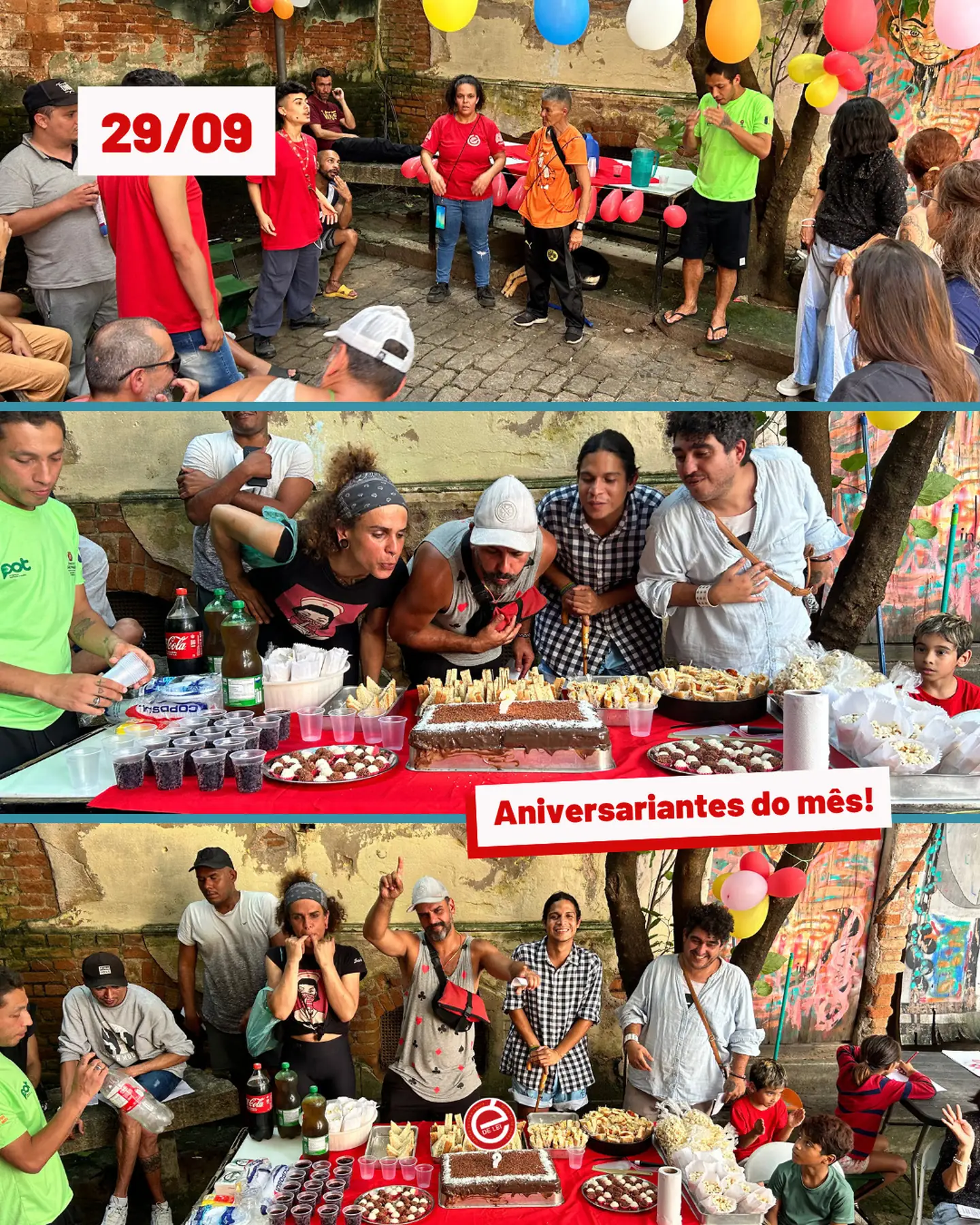 Celebração coletiva dos aniversariantes de setembro.